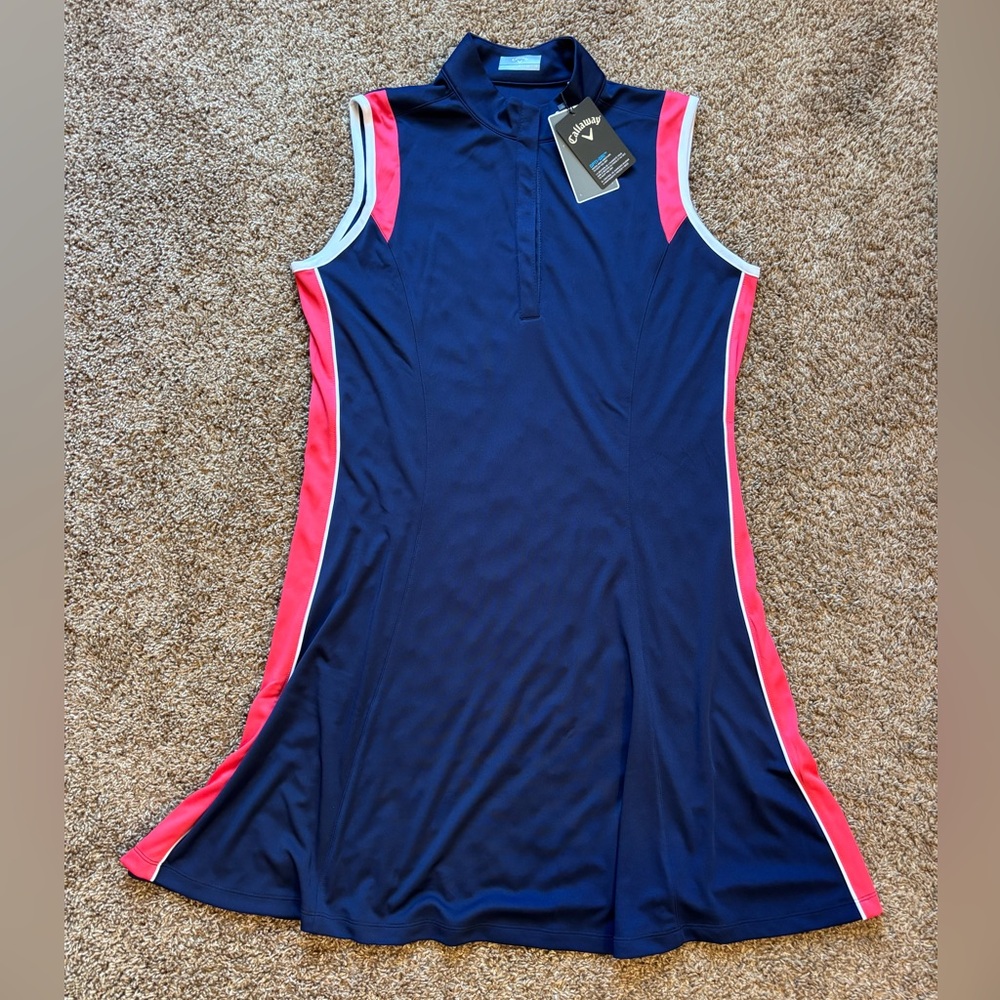 Callaway Navy and Pink Sleeveless Golf Dress